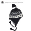 Winter Ear Flap Hat Warm Ear Flap Kitted Hat Acrylic Knitted Beanie Acrylic Knitted Toque Ear Flap Bobble Hat